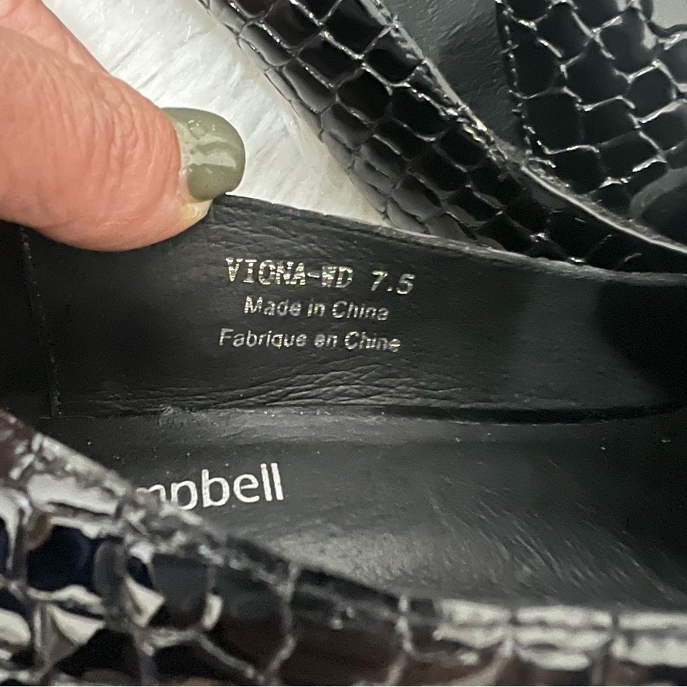 NWOT Jeffrey Campbell Viona flats black  patent Croc  Flats Slip On 7.5 - Picture 10 of 10